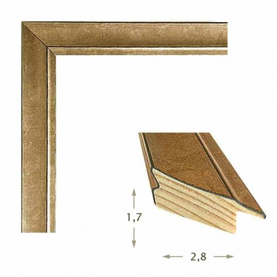 Κορνίζα ξύλινη 2,8 εκ. μπρονζέ 315-32