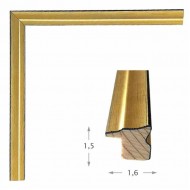 Κορνίζα ξύλινη 1,6 εκ. χρυσή 085-01
