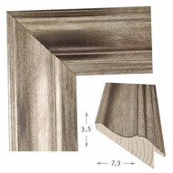 Κορνίζα ξύλινη 7,3 εκ. ασημί κλασσική 080-02
