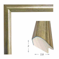 Κορνίζα ξύλινη 2,60 εκ. ασημί πομπέ 274-02