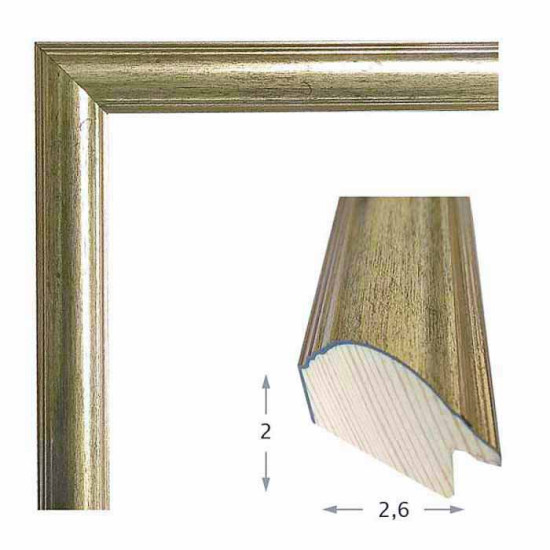 Κορνίζα ξύλινη 2,60 εκ. ασημί πομπέ 274-02