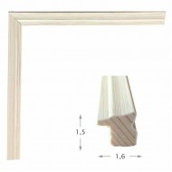 Κορνιζα ξύλινη 1,6 εκ. λευκή ντεκαπέ 085-23