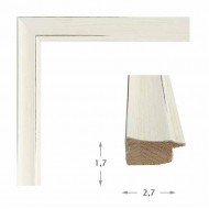 Κορνίζα ξύλινη 2,7 εκ. λευκή ντεκαπέ 315-23