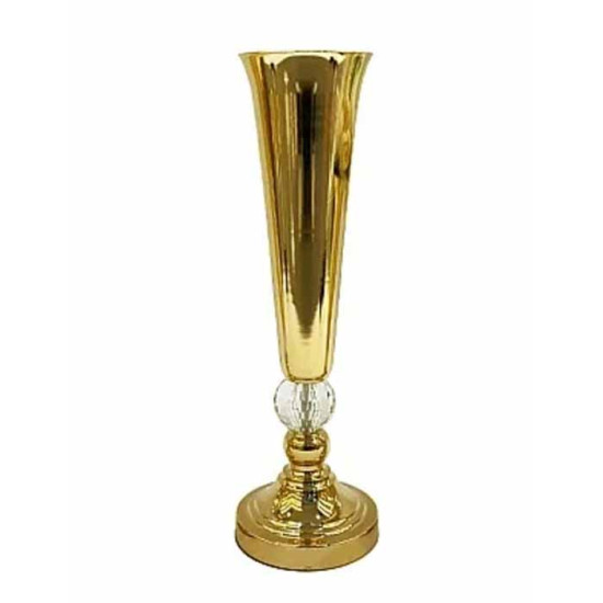 Βάζο μεταλλικό 45*14 εκ. χρυσό με κρύσταλλο 40-094