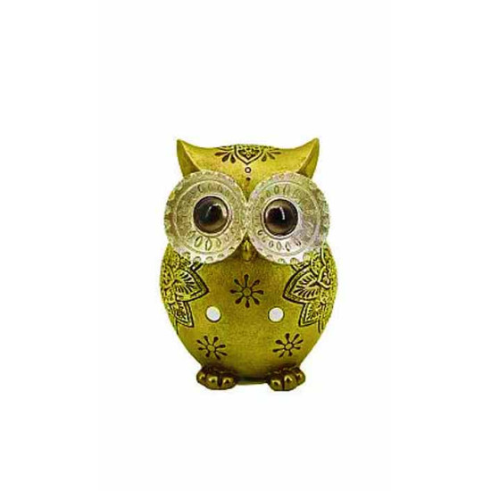 Διακοσμητική κουκουβάγια 13,5*9,5*6,5 εκ. χρυσό ασημί στρας 50-230