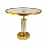 Πιατέλα με πόδι 30*26 εκ. μέταλλο χρυσό γυαλί 40-125