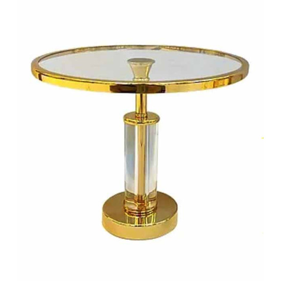 Πιατέλα με πόδι 30*26 εκ. μέταλλο χρυσό γυαλί 40-125