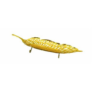 Μεταλλική πιατέλα 43,5*14*6 εκ. χρυσό φύλλο 15-10239