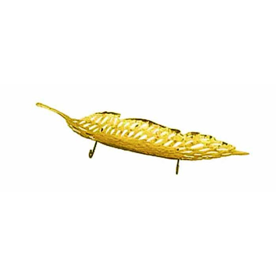 Μεταλλική πιατέλα 43,5*14*6 εκ. χρυσό φύλλο 15-10239