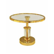 Πιατέλα με πόδι 25*21 εκ. μέταλλο χρυσό γυαλί 40-126