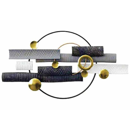 Μεταλλικός πίνακας τοίχου 78,1*42,5*4,4 εκ. μαύρο λευκό χρυσό γκρι 20-005