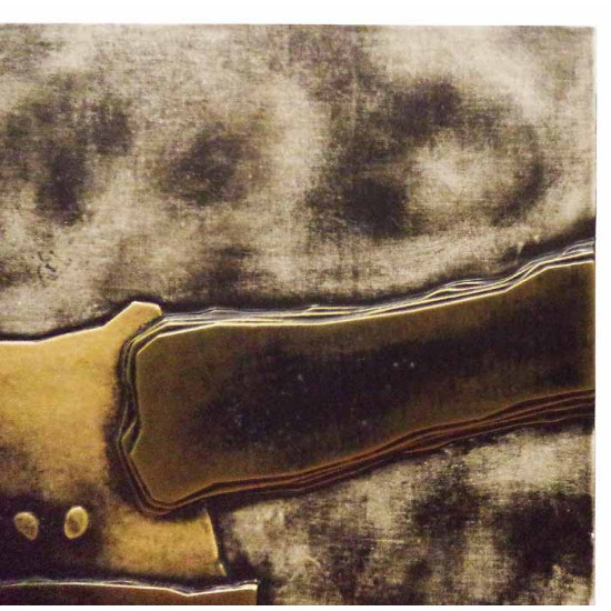 Μοντέρνος πίνακας 90*90*5 εκ. αφηρημένο ξύλινος ανάγλυφος τεχνόδερμα 3601