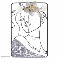 Μεταλλικός πίνακας 40*61*3,5 εκ. γυναίκα με λουλούδι στα μαλλιά 94202