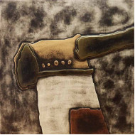 Μοντέρνος πίνακας 90*90*5 εκ. αφηρημένο ξύλινος ανάγλυφος τεχνόδερμα 3601