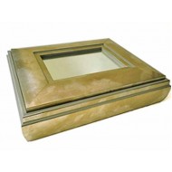 Μπιζουτιέρα 25*25*8 εκ. ξύλινη ασημί χρυσό 1507-1