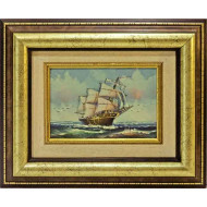 Πίνακας ζωγραφικής 13*18 εκ. ''ιστιοφόρο σε τρικυμία'' 45-28