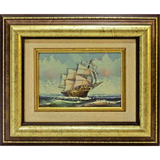 Πίνακας ζωγραφικής 13*18 εκ. ''ιστιοφόρο σε τρικυμία'' 45-28 Πίνακας ζωγραφικής 13*18 εκ. ''ιστιοφόρο σε τρικυμία'' 45-28