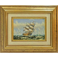 Πίνακας ζωγραφικής 13*18 εκ. ''ιστιοφόρο σε τρικυμία'' 45-30