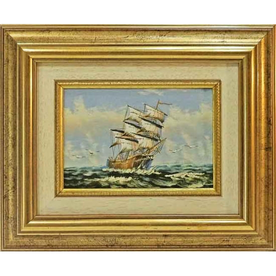 Πίνακας ζωγραφικής 13*18 εκ. ''ιστιοφόρο σε τρικυμία'' 45-30 Πίνακας ζωγραφικής 13*18 εκ. ''ιστιοφόρο σε τρικυμία'' 45-30