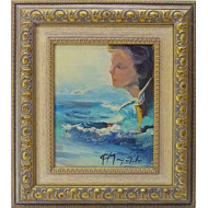 Πίνακας ζωγραφικής 20*25 εκ. Μουρατίδου ''γυναίκα και θάλασσα'' 44-65