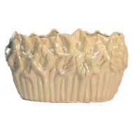 Μπολ ζαρντινιέρα 17*27*11 εκ. εκρού ανάγλυφη πορσελάνη 475