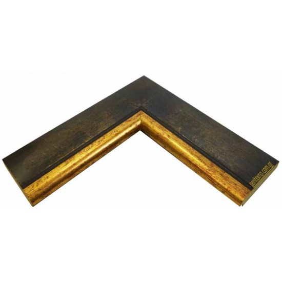 Κορνίζα ξύλινη 6,3 εκ. μπλε χρυσό 367-36