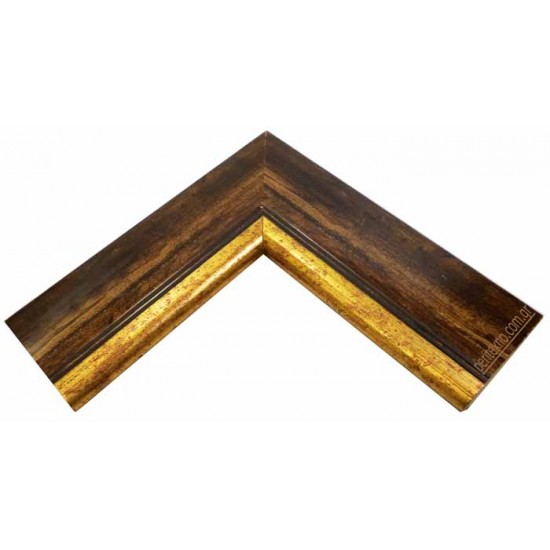 Κορνίζα ξύλινη 6,3 εκ. καφέ χρυσό 367-39