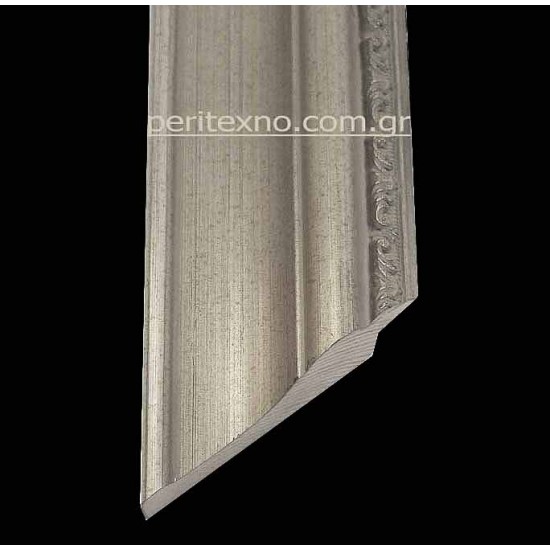 Κορνίζα ξύλινη 6 εκ. σκαλιστή ματ ασημί 1578