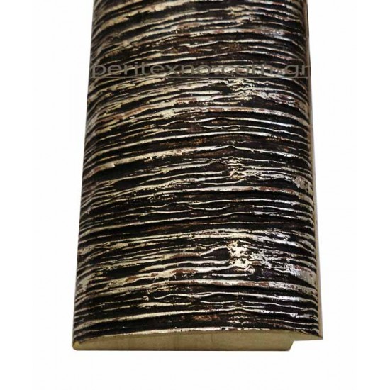 Κορνίζα ξύλινη 7,2 εκ. wenge ασημί ανάγλυφη 490-12