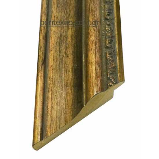 Κορνίζα ξύλινη 6 εκ. μπρονζέ αντικέ σκάλισμα 1576