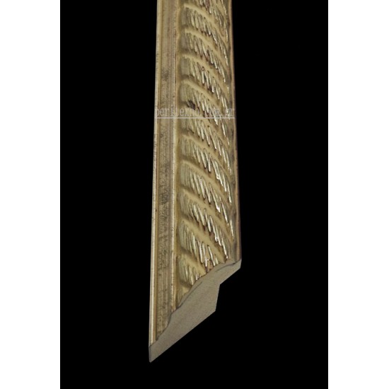Κορνίζα ξύλινη 3 εκ. σκαλιστή ασημόχρυσο 1505