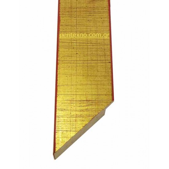 Κορνίζα ξύλινη 4,3 εκ. χρυσή κόκκινες ρίγες 616-11