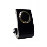 Ρολόι γραφείου 9*5*5 εκ. μεταλλικό μαύρο inox 49