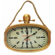 Ρολόι τοίχου 36*30*6*45 εκ. οβάλ χρυσό μεταλλικό 25-20