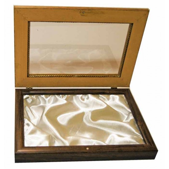 Στεφανοθήκη 25*35*6 εκ. ξύλινη σκαλιστή χρυσή 985