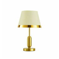 Επιτραπέζια λάμπα 49*30 εκ. μεταλλική χρυσή βάση μπεζ καπέλο 0204052