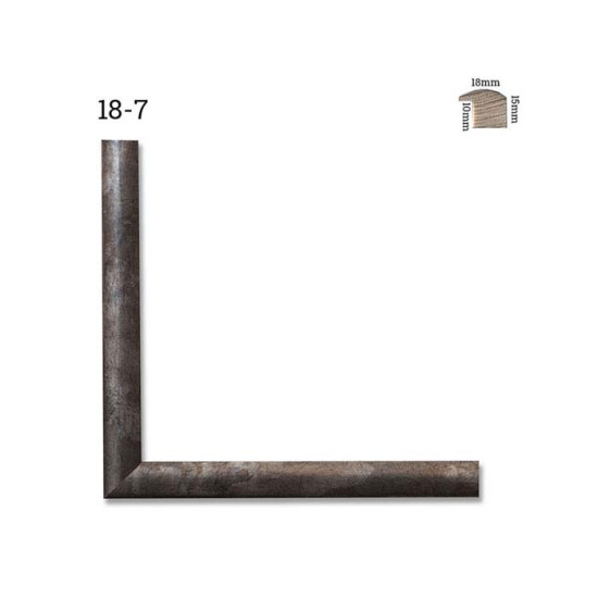 Κορνίζα ξύλινη 1,8 εκ. πομπέ γραφίτη 18-7