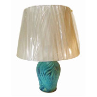 Επιτραπέζια λάμπα 50*38 εκ. τυρκουάζ κεραμική γκρι καπέλο 44-95
