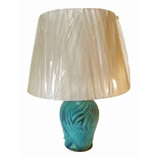 Επιτραπέζια λάμπα 50*38 εκ. τυρκουάζ κεραμική γκρι καπέλο 44-95