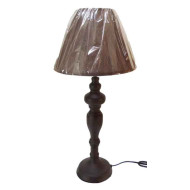 Επιτραπέζια λάμπα 49*23 εκ. μεταλλική ανάγλυφη βάση υφασμάτινο καπέλο 45-12