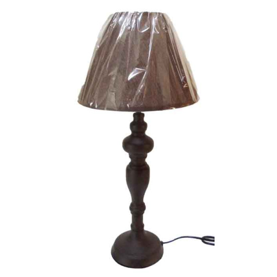 Επιτραπέζια λάμπα 49*23 εκ. μεταλλική ανάγλυφη βάση υφασμάτινο καπέλο 45-12