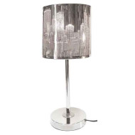 Επιτραπέζια λάμπα 50*20 εκ. μεταλλική inox βάση μεταλλικό inox καπέλο ''NEW YORK'' 45-39