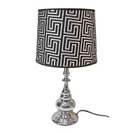 Επιτραπέζια λάμπα 49*25 εκ. μέταλλο inox μαύρο ασημί καπέλο 44-93