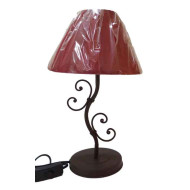 Επιτραπέζια λάμπα 33*20 εκ. μεταλλική βάση υφασμάτινο καπέλο 45-18