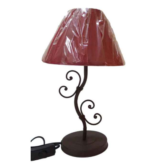 Επιτραπέζια λάμπα 33*20 εκ. μεταλλική βάση υφασμάτινο καπέλο 45-18