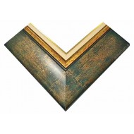 Κορνίζα ξύλινη 7,5 εκ. μπλε χρυσό πατούρα εκρού 1011 -Κ