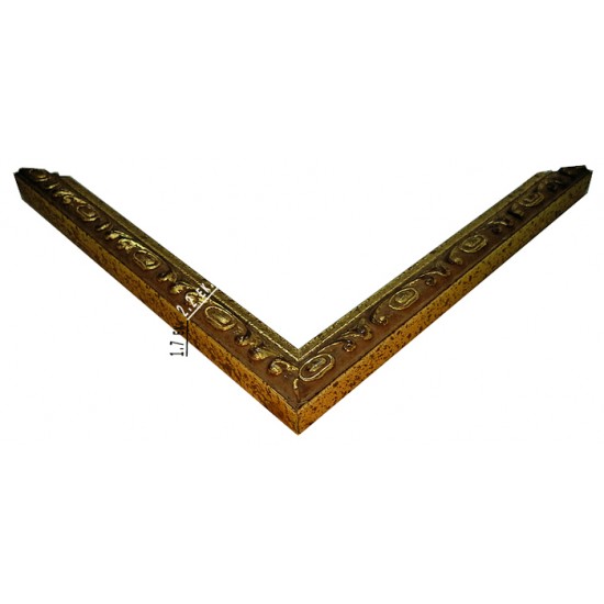 Κορνίζα τοίχου 16*34 εκ. για 2 φώτο 9*12 εκ. ξύλινη χρυσή αντικέ 9752