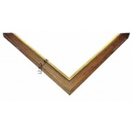 Κορνίζα ξύλινη 2 εκ. καφέ χρυσή ρίγα 1070