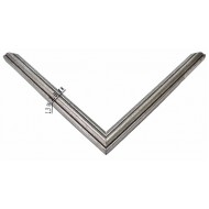 Κορνίζα ξύλινη 1,6 ασημί μαύρες γραμμές 1159