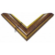 Κορνίζα ξύλινη 4,6 εκ. καφέ με χρυσές ρίγες 1009